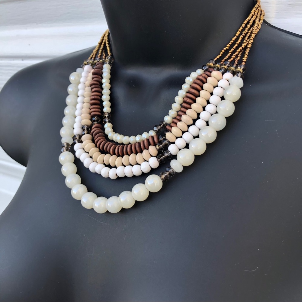 The Limited Beaded Neutral Statement Necklace - image 2
